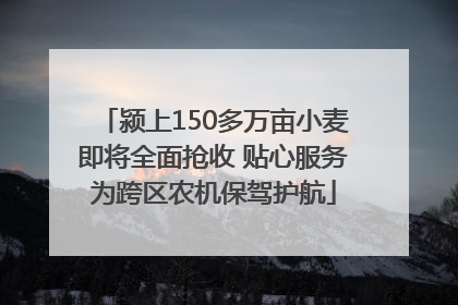 颍上150多万亩小麦即将全面抢收 贴心服务为跨区农机保驾护航