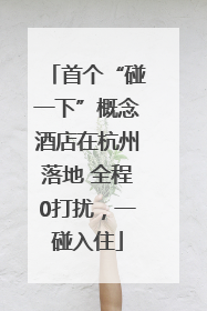首个“碰一下”概念酒店在杭州落地 全程0打扰，一碰入住