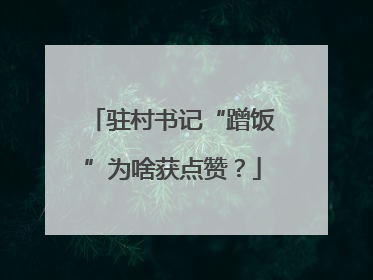 驻村书记“蹭饭”为啥获点赞？