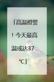高温橙警！今天最高温或达37℃