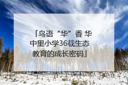 鸟语“华”香 华中里小学36载生态教育的成长密码