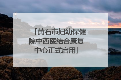 黄石市妇幼保健院中西医结合康复中心正式启用