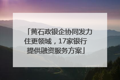 黄石政银企协同发力住更领域，17家银行提供融资服务方案