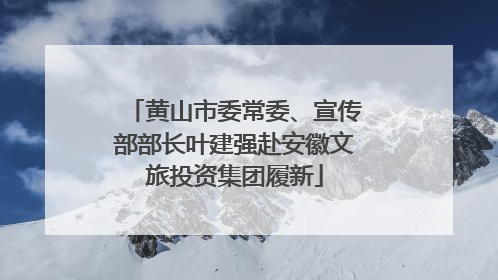 黄山市委常委、宣传部部长叶建强赴安徽文旅投资集团履新