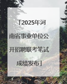 2025年河南省事业单位公开招聘联考笔试成绩发布