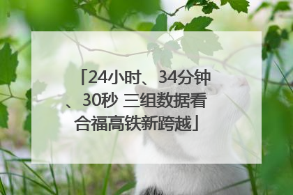 24小时、34分钟、30秒 三组数据看合福高铁新跨越