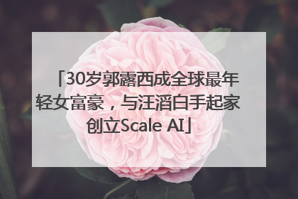 30岁郭露西成全球最年轻女富豪，与汪滔白手起家创立Scale AI