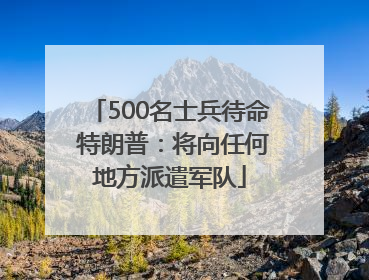 500名士兵待命 特朗普：将向任何地方派遣军队
